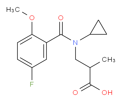 3-(N-cyclopropyl-5-fluoro-2-methoxybenzamido)-2-methylpropanoic acid