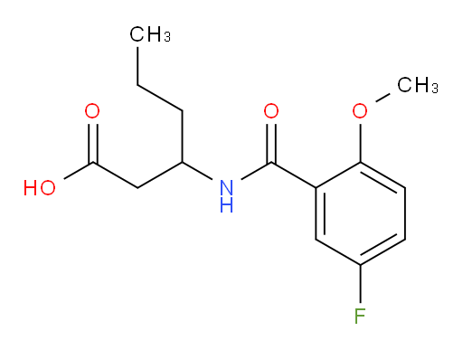 3-(5-fluoro-2-methoxybenzamido)hexanoic acid