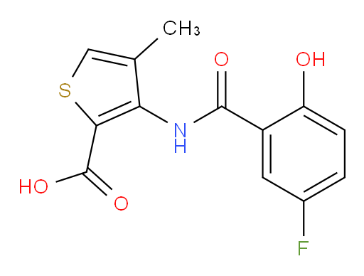 3-(5-fluoro-2-hydroxybenzamido)-4-methylthiophene-2-carboxylic acid