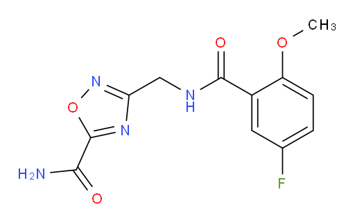 3-((5-fluoro-2-methoxybenzamido)methyl)-1,2,4-oxadiazole-5-carboxamide