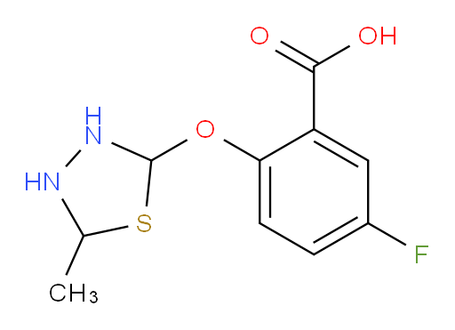 5-fluoro-2-((5-methyl-1,3,4-thiadiazolidin-2-yl)oxy)benzoic acid