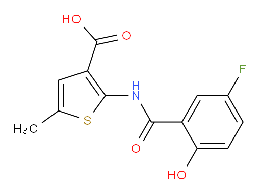 2-(5-fluoro-2-hydroxybenzamido)-5-methylthiophene-3-carboxylic acid