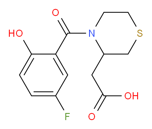 2-(4-(5-fluoro-2-hydroxybenzoyl)thiomorpholin-3-yl)acetic acid