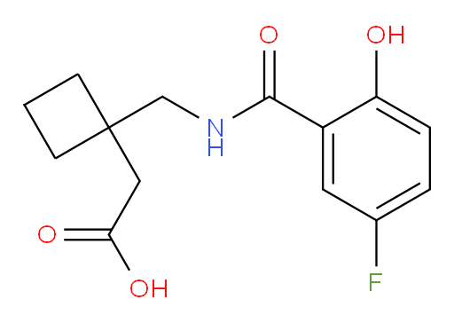 2-(1-((5-fluoro-2-hydroxybenzamido)methyl)cyclobutyl)acetic acid