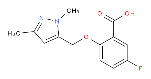2-((1,3-dimethyl-1H-pyrazol-5-yl)methoxy)-5-fluorobenzoic acid