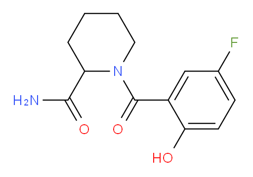 1-(5-fluoro-2-hydroxybenzoyl)piperidine-2-carboxamide