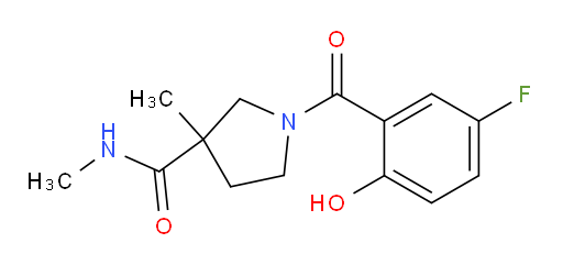 1-(5-fluoro-2-hydroxybenzoyl)-N,3-dimethylpyrrolidine-3-carboxamide