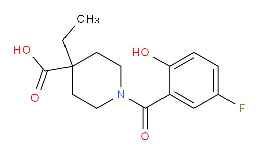 4-ethyl-1-(5-fluoro-2-hydroxybenzoyl)piperidine-4-carboxylic acid