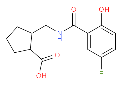 2-((5-fluoro-2-hydroxybenzamido)methyl)cyclopentanecarboxylic acid