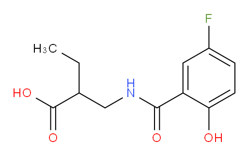 2-((5-fluoro-2-hydroxybenzamido)methyl)butanoic acid
