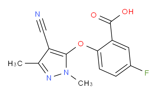 2-((4-cyano-1,3-dimethyl-1H-pyrazol-5-yl)oxy)-5-fluorobenzoic acid