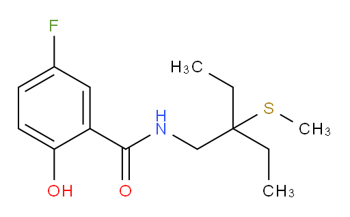 N-(2-ethyl-2-(methylthio)butyl)-5-fluoro-2-hydroxybenzamide