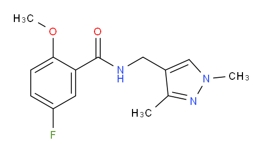 N-((1,3-dimethyl-1H-pyrazol-4-yl)methyl)-5-fluoro-2-methoxybenzamide
