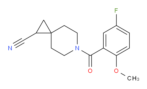 6-(5-fluoro-2-methoxybenzoyl)-6-azaspiro[2.5]octane-1-carbonitrile