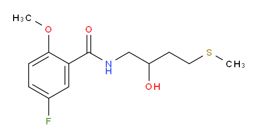 5-fluoro-N-(2-hydroxy-4-(methylthio)butyl)-2-methoxybenzamide