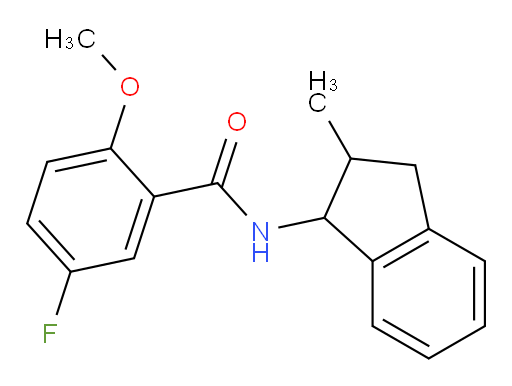 5-fluoro-2-methoxy-N-(2-methyl-2,3-dihydro-1H-inden-1-yl)benzamide