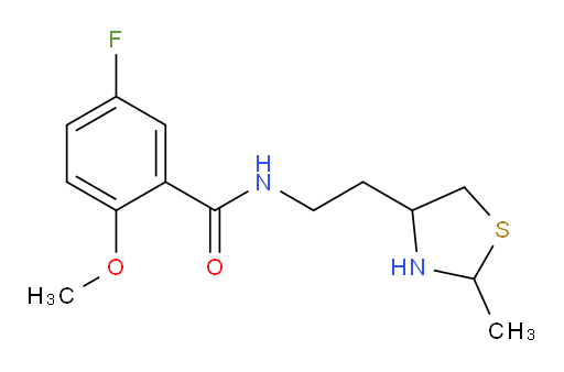 5-fluoro-2-methoxy-N-(2-(2-methylthiazolidin-4-yl)ethyl)benzamide