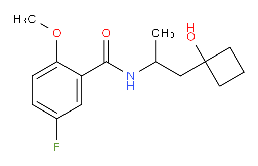 5-fluoro-N-(1-(1-hydroxycyclobutyl)propan-2-yl)-2-methoxybenzamide