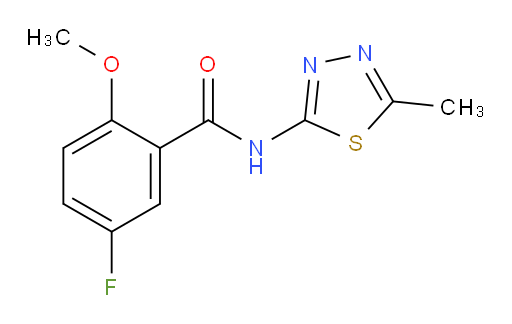 5-fluoro-2-methoxy-N-(5-methyl-1,3,4-thiadiazol-2-yl)benzamide