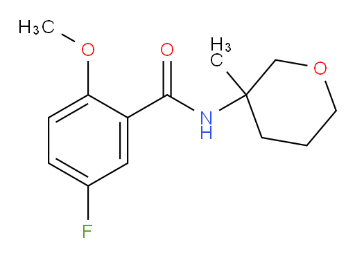 5-fluoro-2-methoxy-N-(3-methyltetrahydro-2H-pyran-3-yl)benzamide