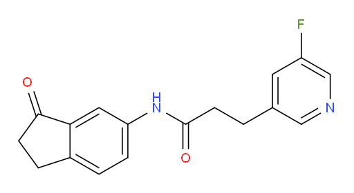 3-(5-fluoropyridin-3-yl)-N-(3-oxo-2,3-dihydro-1H-inden-5-yl)propanamide