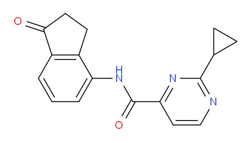 2-cyclopropyl-N-(1-oxo-2,3-dihydro-1H-inden-4-yl)pyrimidine-4-carboxamide