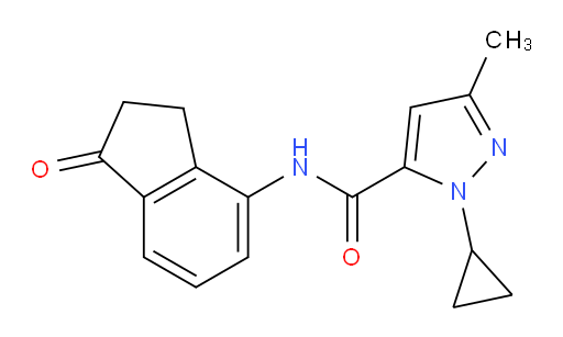 1-cyclopropyl-3-methyl-N-(1-oxo-2,3-dihydro-1H-inden-4-yl)-1H-pyrazole-5-carboxamide