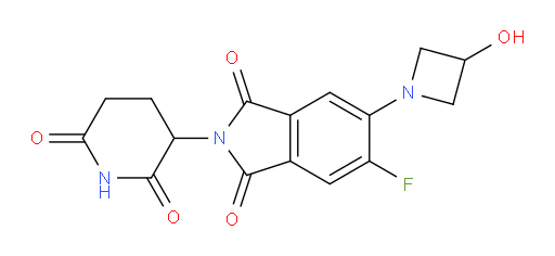 2-(2,6-dioxopiperidin-3-yl)-5-fluoro-6-(3-hydroxyazetidin-1-yl)isoindoline-1,3-dione
