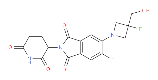2-(2,6-dioxopiperidin-3-yl)-5-fluoro-6-(3-fluoro-3-(hydroxymethyl)azetidin-1-yl)isoindoline-1,3-dione