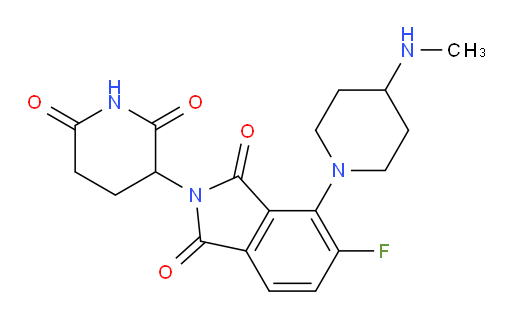 2-(2,6-dioxopiperidin-3-yl)-5-fluoro-4-(4-(methylamino)piperidin-1-yl)isoindoline-1,3-dione