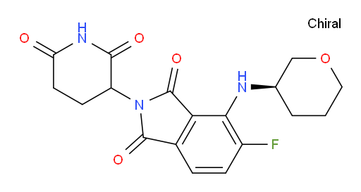 2-(2,6-dioxopiperidin-3-yl)-5-fluoro-4-(((R)-tetrahydro-2H-pyran-3-yl)amino)isoindoline-1,3-dione