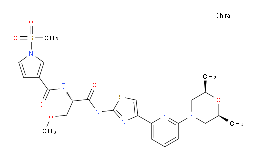 N-((S)-1-((4-(6-((2S,6R)-2,6-dimethylmorpholino)pyridin-2-yl)thiazol-2-yl)amino)-3-methoxy-1-oxopropan-2-yl)-1-(methylsulfonyl)-1H-pyrrole-3-carboxamide