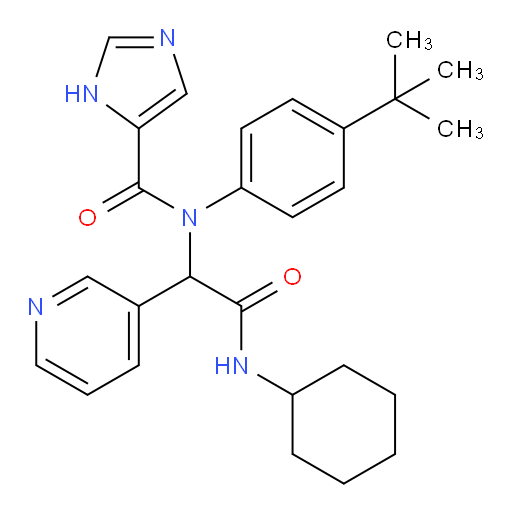 N-(4-(tert-butyl)phenyl)-N-(2-(cyclohexylamino)-2-oxo-1-(pyridin-3-yl)ethyl)-1H-imidazole-5-carboxamide