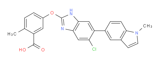 5-[[6-Chloro-5-(1-methyl-1H-indol-5-yl)-1H-benzimidazol-2-yl]oxy]-2-methylbenzoic acid