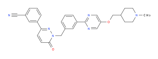 3-(1-(3-(5-((1-methylpiperidin-4-yl)methoxy)pyrimidin-2-yl)benzyl)-6-oxo-1,6-dihydropyridazin-3-yl)benzonitrile