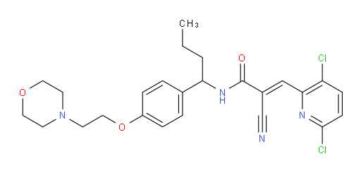 (2E)-2-Cyano-3-(3,6-dichloro-2-pyridinyl)-N-[1-[4-[2-(4-morpholinyl)ethoxy]phenyl]butyl]-2-propenamide