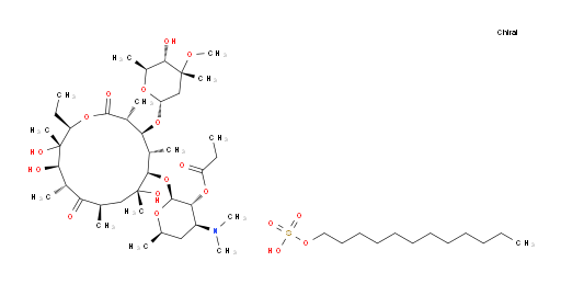 (2S,3R,4S,6R)-4-(dimethylamino)-2-{[(3R,4S,5S,6R,7R,9R,11R,12R,13S,14R)-14-ethyl-7,12,13-trihydroxy-4-{[(2R,4R,5S,6S)-5-hydroxy-4-methoxy-4,6-dimethyloxan-2-yl]oxy}-3,5,7,9,11,13-hexamethyl-2,10-dioxo-1-oxacyclotetradecan-6-yl]oxy}-6-methyloxan-3-yl propanoate; (dodecyloxy)sulfonic acid