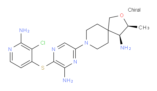 (3S,4S)-8-[6-Amino-5-[(2-amino-3-chloro-4-pyridinyl)thio]-2-pyrazinyl]-3-methyl-2-oxa-8-azaspiro[4.5]decan-4-amine