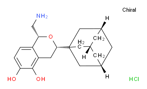 (1R,3S)-1-(Aminomethyl)-3,4-dihydro-3-tricyclo[3.3.1.13,7]dec-1-yl-1H-2-benzopyran-5,6-diol hydrochloride (1:1)