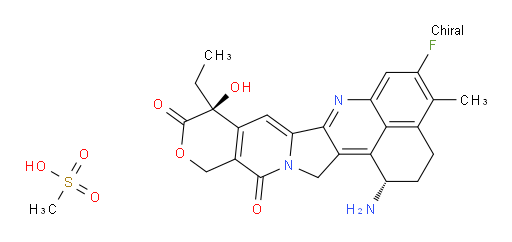 (1S,9S)-1-amino-9-ethyl-5-fluoro-9-hydroxy-4-methyl-2,3,12,15-tetrahydrobenzo[de]pyrano[3',4':6,7]indolizino[1,2-b]quinoline-10,13(1H,9H)-dione methanesulfonate