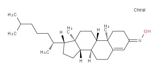 NSC 21311;olesoxime;TRO 19622;Cholest-4-en-3-one oxime;Cholest-4-en-3-one, oxime, NSC 21311;(NE)-N-[10,13-dimethyl-17-(6-methylheptan-2-yl)-1,2,6,7,8,9,11,12,14,1 5,16,17-dodecahydrocyclopenta[a]phenanthren-3-ylidene]hydroxylamine