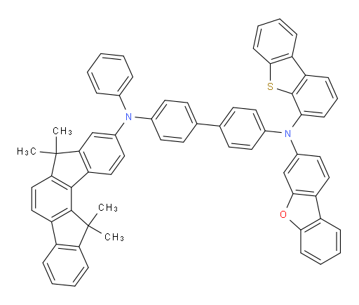 N4-(dibenzo[b,d]furan-3-yl)-N4-(dibenzo[b,d]thiophen-4-yl)-N4'-phenyl-N4'-(7,7,12,12-tetramethyl-7,12-dihydroindeno[1,2-a]fluoren-9-yl)-[1,1'-biphenyl]-4,4'-diamine