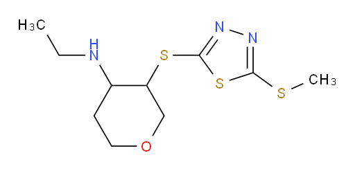 N-ethyl-3-((5-(methylthio)-1,3,4-thiadiazol-2-yl)thio)tetrahydro-2H-pyran-4-amine