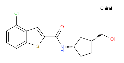 4-chloro-N-((1S,3R)-3-(hydroxymethyl)cyclopentyl)benzo[b]thiophene-2-carboxamide
