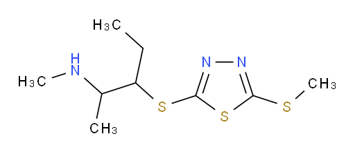 N-methyl-3-((5-(methylthio)-1,3,4-thiadiazol-2-yl)thio)pentan-2-amine