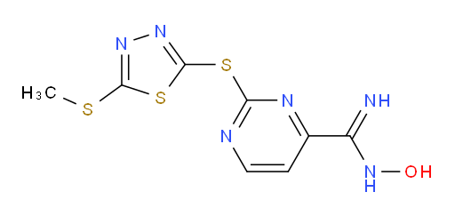 N-hydroxy-2-((5-(methylthio)-1,3,4-thiadiazol-2-yl)thio)pyrimidine-4-carboximidamide
