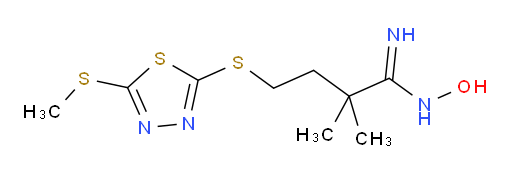 N-hydroxy-2,2-dimethyl-4-((5-(methylthio)-1,3,4-thiadiazol-2-yl)thio)butanimidamide