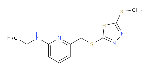 N-ethyl-6-(((5-(methylthio)-1,3,4-thiadiazol-2-yl)thio)methyl)pyridin-2-amine