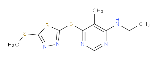 N-ethyl-5-methyl-6-((5-(methylthio)-1,3,4-thiadiazol-2-yl)thio)pyrimidin-4-amine