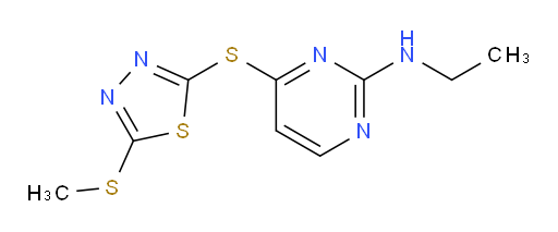 N-ethyl-4-((5-(methylthio)-1,3,4-thiadiazol-2-yl)thio)pyrimidin-2-amine